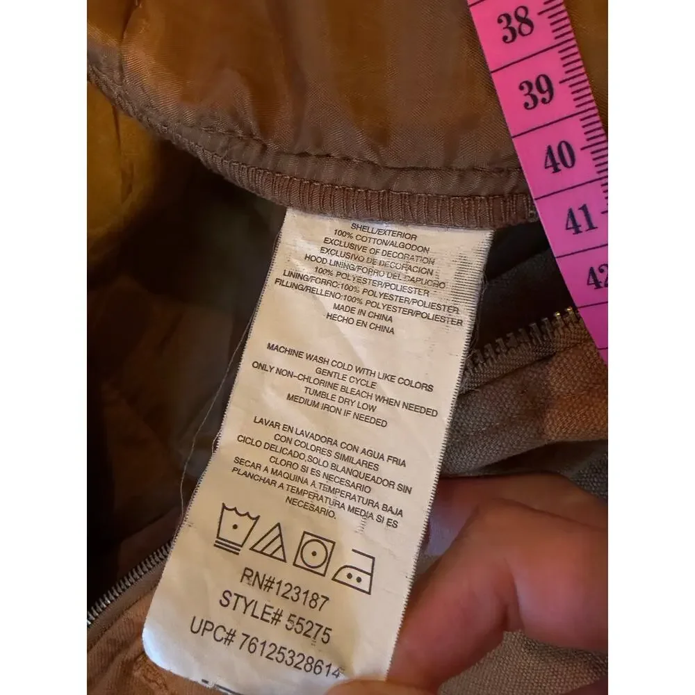 Wrangler Workwear Vest Men's L Tan Utility Zip Up Carpenter Outdoor Work